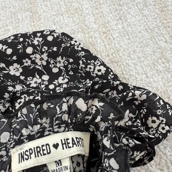 Inspired Hearts Boho Floral Ruffle Long Sleeve Summer Dress M - Picture 2 of 10